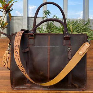 Nueva moda de pelo en cuero de vaca Floral mano de cuero con borlas bolso de mano oculto llevar mujeres monedero bolsos de cuero occidental - Product Image 3