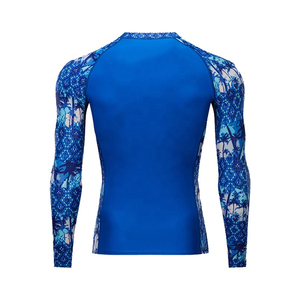 Blue <b>Men's</b> Rash Guard <b>Compression</b> <b>Shirt</b> 100% Polyester Sleeveless UPF 50+ Quick Dry Breathable Anti UV Sport Wear - Product Image 3