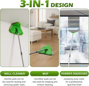 A&S Mopa para Polvo Reutilizable Duradera 5x4 Gris Verde, Fibras de Algodón Sintético, Diseño de Extremos Cortados, Respaldo Verde Intenso, Autoescurrible, Multiusos - Product Image 4