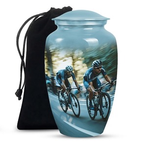 Urna Funeraria de Diseño para Motociclistas, Color Marrón, Excelente Calidad, para Cenizas de Adultos, con Tapa de Domo y Bolsa de Terciopelo - Product Image 4