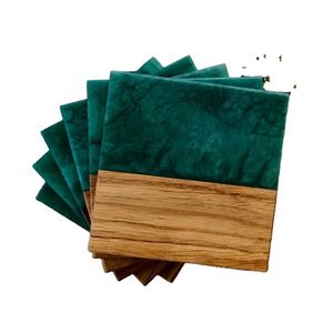 Posavasos de resina epoxi con diseño de madera y arte, de forma cuadrada taza de té, alfombrilla de madera para uso doméstico, Decoración de mesa, posavasos de resina para bebidas - Product Image 1