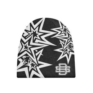 Gorro Unisex con Patrón de Estrella Geométrica, 100% Acrílico, Gorro de Invierno, Estilo Urbano, Casual, para Adultos, en Negro, Rojo, Morado, Marrón y Azul - Product Image 5