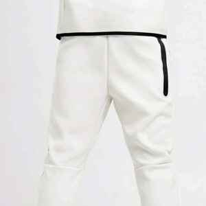 Plus Size Design 69% Cotton 31% <b>Polyester</b> White Unisex Tech Fleece Breathable Streetwear Full Zip Hoodie <b>Joggers</b> Sweatpants - Product Image 6