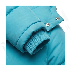 Hooded Quilted Waterproof <b>Bubble</b> Jacket Black Full Sleeve Winter Windproof Cotton Shell Knitted Fabric Polyester Filling Stand - Product Image 6
