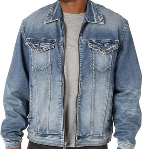 Veste en jean pour homme de qualité supérieure, finition délavée avec doublure en polaire chaude - Product Image 1