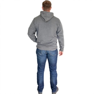 Sweat-shirt à capuche gris pour homme, coupe ample, 100% coton French Terry, pull décontracté, couleur unie, avec poche, pour l'automne, ODI - Product Image 3