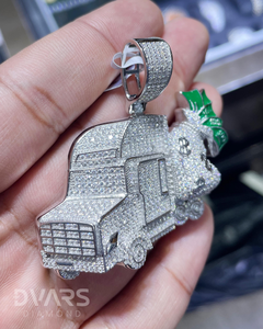 จี้รถบรรทุกประดับเพชรโมอิสซาไนต์ VVS แบบ Iced Out ดีไซน์การ์ตูนรถบรรทุก 3 มิติสั่งทำพิเศษ เงินแท้ 925 สไตล์ฮิปฮอป จี้ห้อยคอขนาดใหญ่ - Product Image 4