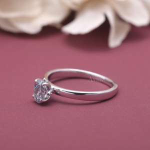 Bague en diamant cultivé en laboratoire certifié IGI, argent sterling 925 massif, coupe ovale bleue, bague de fiançailles solitaire pour femmes - Product Image 6