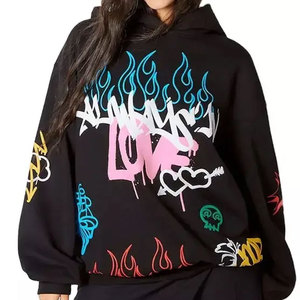 Sweat à capuche en coton streetwear pour homme, coupe régulière, 500 g/m², motif graphique personnalisé, hiver, designer, 2 pièces, couleurs personnalisées - Product Image 2