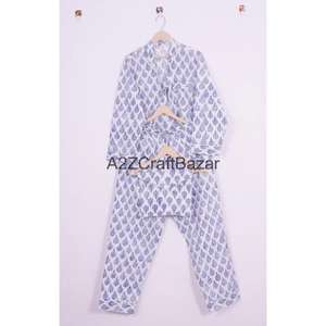 Ensemble de pyjama pour femmes en coton 100% doux et romantique de style bohème, 2 pièces, haut et bas - Product Image 6