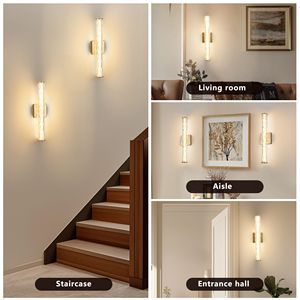 Applique da Parete Moderna Singola 19.7 Oro con Cristallo K9 Migliorato, Illuminazione in Bronzo per Camera da Letto, Van, Bagno - Set Applique da Parete - Product Image 5