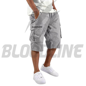 Pantalones Cortos Cargo de Camuflaje para Hombre BLOODLINE, Cintura Media, Cordón Ajustable, Bolsillos Casuales, Tela de Lona Transpirable - Product Image 2