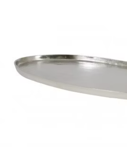Customized Art Deco Design Decorative Oval Aluminium Serving Trays Metal Handicraft Custom Logo Home Christmas Use <b>High</b> Standard - Product Image 3