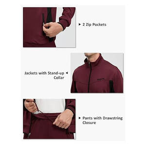 Survêtements pour hommes, ensembles de survêtements 2 pièces décontractés et sportifs, ensembles de jogging et d'échauffement avec sweat à capuche zippé et pantalon - Product Image 4