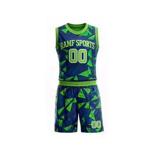 ชุดบาสเก็ตบอลแบบซับลิเมชั่นคุณภาพสูงสั่งทำพิเศษ ผ้าโพลีเอสเตอร์ 100% ไซส์พลัส ดีไซน์ใหม่ พิมพ์ลาย ระบายอากาศได้ดี พร้อมลายปัก - Product Image 1