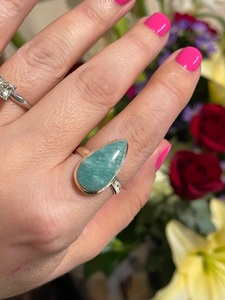 Natural Amazonite 925 Sterling Silver <b>Ring</b> Handmade Gemstone Jewelry <b>Ring</b> for Women Wholesale <b>Fine</b> Jewelry Gift - Product Image 1