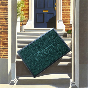 Tapis de sol moderne à carreaux, antibactérien, lavable en machine, antidérapant, en PVC et polyester tressé, pour entrée extérieure, maison et hôtel - Product Image 3