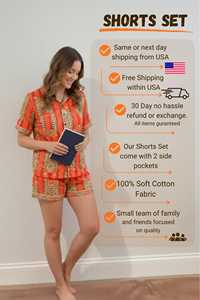 Floral Block Print <b>Short</b> <b>Set</b> Winter Fashion Cotton Lounge wear Sleepwear Bridesmaid Gift Pyjama <b>for</b> <b>women</b> - Product Image 6