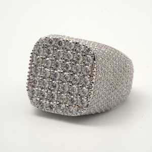 Moissanite Round Diamond <b>Mens</b> <b>Pinky</b> Band <b>Ring</b> 925 Sterling Silver Fine Hip Hop Jewelry For Engagement Party Gift For Friends - Product Image 4