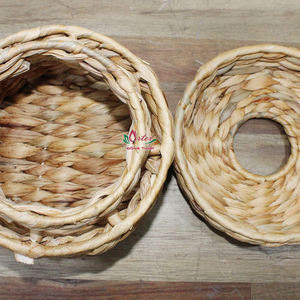 Soporte de caja de pañuelos redondo de jacinto de agua sostenible, accesorio de decoración del hogar bohemio de alta calidad - Product Image 4