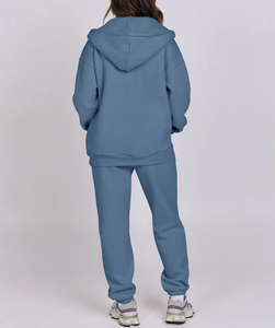 Business OEM Women's High Quality 100% Cotton Eco-Friendly Breathable Quick Dry Streetwear Customizable <b>Gym</b> Sports <b>Tracksuits</b> - Product Image 3