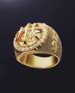 Hip Hop <b>Iced</b> Out Moissanite <b>Ring</b> 925 Sterling Silver Gold Plated Round Brilliant Cut Championship Style Jewelry - Product Image 3