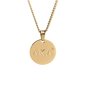   Collier Pendentif Rond Doré pour Femme, Breloque Disque Gravée, Chaîne Classique, Bijou Tendance Inspiré des Sororités, Accessoire Cadeau Élégant - Product Image 1