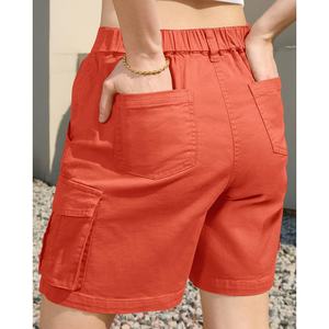 Service OEM Nouveau design à la mode Femmes Tendance Printemps et été Cordon de serrage Multi-poches Travail short cargo confortable - Product Image 3