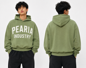 Sweat à capuche vintage en molleton délavé pour homme, 100 % coton, avec lettres vieillies, manches longues, coupe classique - Product Image 2
