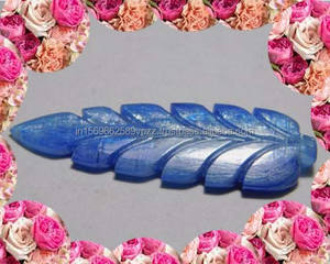 Corte de labradorita en forma de hoja hecho a mano de 15-30 mm, piedra preciosa natural, joyería de moda con acabado de alto brillo con apariencia dorada, opción de logotipo personalizado. - Product Image 4