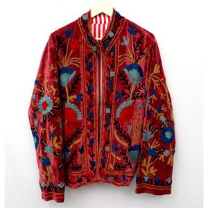 <b>Velvet</b> Suzani Embroidery Woven Cotton Breathable <b>Jacket</b> - Product Image 1