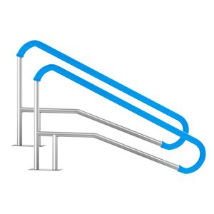 2 Pezzi Corrimano per Piscina in Acciaio Inossidabile 55 x 32 Pollici con Piastra di Base, Strumento e Accessorio per Ringhiera Piscina Interna/Esterna - Product Image 4