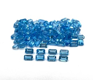 Topacio Azul Natural, Corte Octogonal, Facetado, Piedras Sueltas de 4MM y 6MM, Calibradas, Certificadas por Terceros, Venta al Por Mayor de Joyería - Product Image 5
