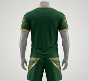 Conjunto de Camiseta de Fútbol Verde con Cuello en V para Hombre, Manga Corta, Poliéster, Cintura Elástica, Absorbe la Humedad, Ajuste Atlético, para Todas las Temporadas - Product Image 4