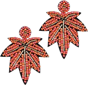 Pendientes de bordado con cuentas americanas, colores blancos auténticos, flecos de cuentas, hechos a mano en India - Product Image 5