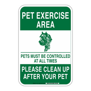 Señalización para Área de Ejercicio de Mascotas Brady - Señal de Tráfico para Parques Interiores y Exteriores - Product Image 1