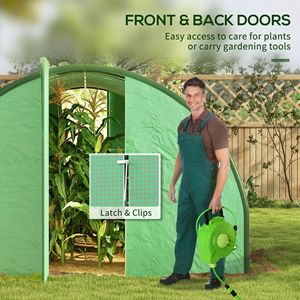 24.6 'X 10' X 6.6 'verde Tunnel Walk-In serra casa calda pianta da giardino con 2 porte a battente e 10 finestre a rete - Product Image 6