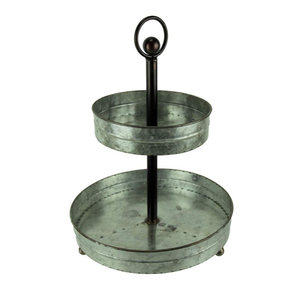 Modern Farmhouse Tiered <b>Cake</b> Stand Galvanized Steel 3-<b>Tier</b> Tray for Wedding Party Displays and Home Decor Round Dessert Tower - Product Image 6