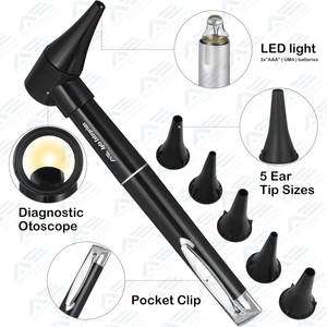 Portée d'otoscope de poche noire 5 couvre l'outil de soin des oreilles de Diagnostic en acier inoxydable pour les infirmières Apto Enterprises Apto Enterprises - Product Image 6