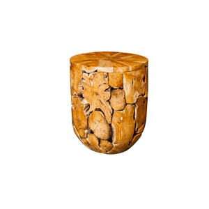 Mesa de Centro ARTERRA de Lujo, Rústica, Hecha a Mano con Raíz de Teca Cilíndrica, para Sala de Estar, Muebles para el Hogar - Product Image 1