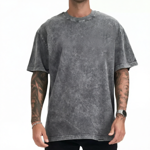 T-shirts unisexes vintage imprimés en coton 100% de haute qualité, délavage acide, 250 g/m², grammage lourd, personnalisables, vierges, vente en gros - Product Image 1
