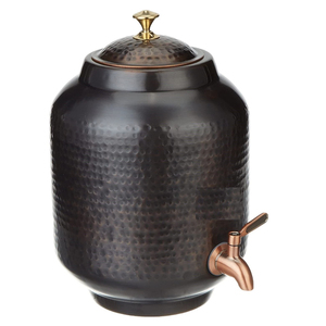 Fontaine à eau froide de luxe en cuivre émaillé brillant imprimé, avec texture marbre moderne, robinet en laiton et support, pour hôtel - Product Image 6