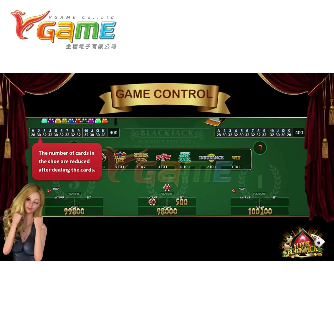 Vgame Poker Spel Software Board Super Blackjack Te Koop