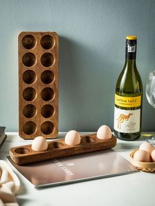 Large Capacity Wooden Egg Tray for Storing Farm Fresh Eggs Compact Wooden Egg Holder Tray for <b>Small</b> Kitchen Spaces at low cost - Product Image 2