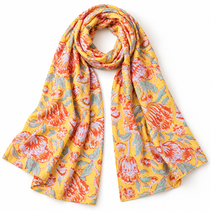 Tela de Algodón Jaipuri Tejida Floral Amarilla, Transpirable y de Peso Medio para Vestidos, Faldas y Camisas de Mujer - Product Image 4