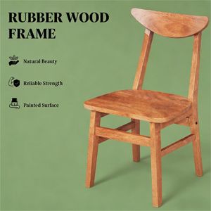 Juego de Comedor de Madera Sólida, Mesa Estilo Rústico y 4 Sillas de Madera de Nogal para Espacios Pequeños, Juego de 5 Piezas - Product Image 2