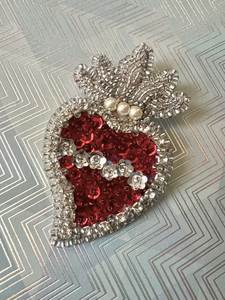 Broche élégante en broderie de paon perlée, accessoire de mode fait main - Product Image 5