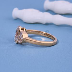 150 CT Oval Lab Grown Diamond IGI Certified Luxury Engagement <b>Ring</b> with Half <b>Moon</b> Side <b>Stones</b> 925 Silver - Product Image 5