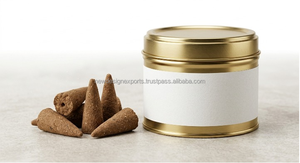 Eco Friendly Loose <b>Incense</b> <b>Cones</b> with Custom Blank Label Round Gift Tin Packaging - Product Image 5
