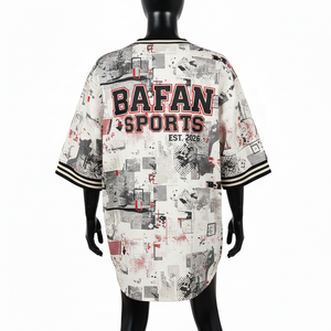 Camiseta de Béisbol para Mujer, Ligera, de Malla de Poliéster GSM, en Gris, Negro y Rojo, con Logotipo Sublimado en Panel Completo, Transpirable - Product Image 2